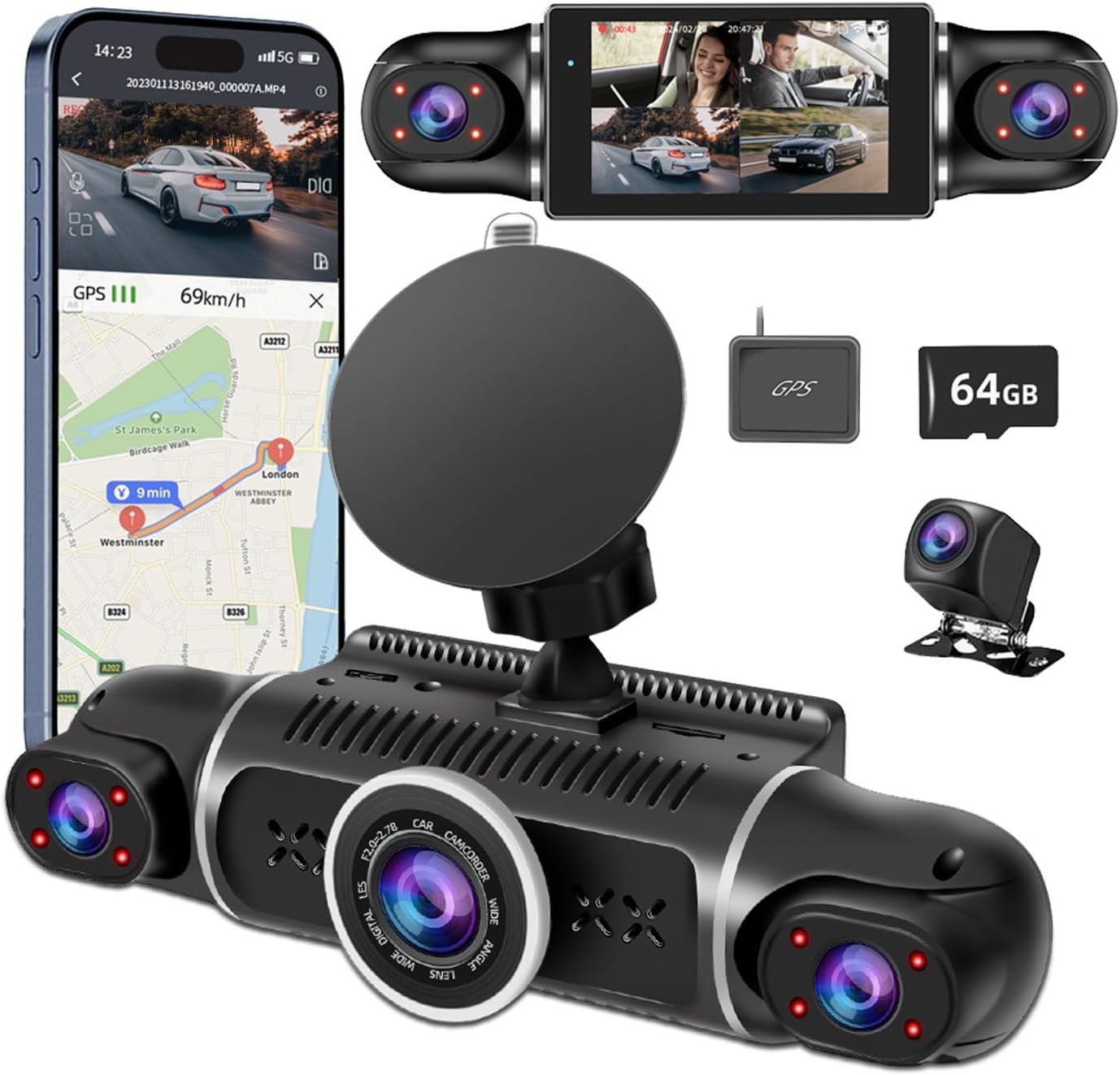 RoadEye™ R-EYE 360° 4 Channel Dashcam