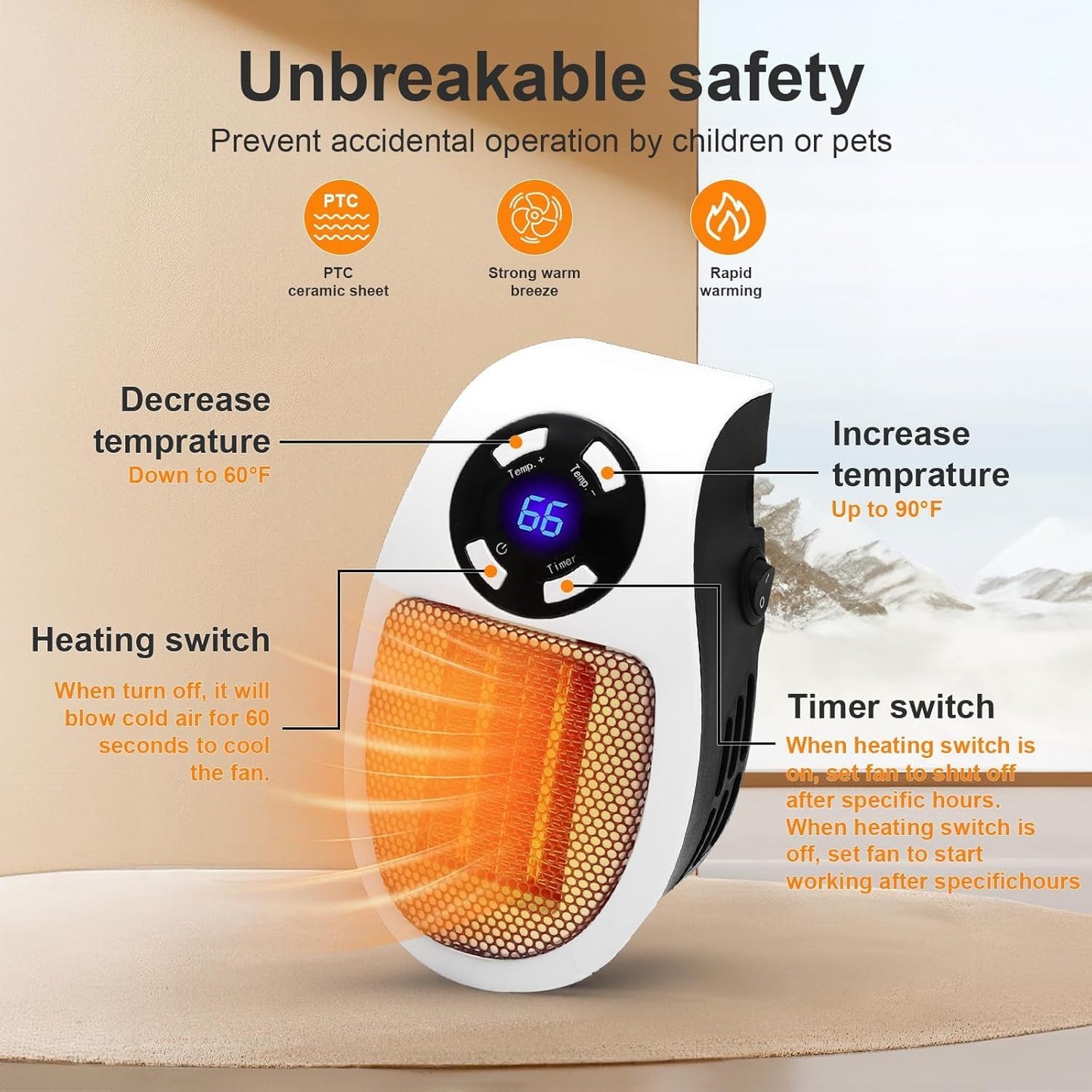 Vaultora™ HomeHeat Mini Plug-in Space Heater